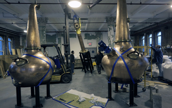 pot stills at kings county distillery