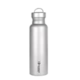SILVERANT Titanium Ultralight 800ml/28.1fl oz Water Bottle - For Outdoor Camping, Hiking, Backpacking & Sports, Reusable Bottle with Insulating Thermal Sleeve & Clip Loop Cap