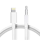 [Apple MFi Certified] Aux Cord for iPhone in Car,Lightning to 3.5mm Aux Stereo Audio Cable Adapter Compatible with iPhone 13/12/11/XS/XR/X/8/7 for Car Home Stereo, Speaker, Headphone, -3.3ft (White)
