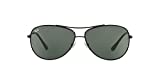 Ray-Ban RB3293 Metal Aviator Sunglasses, Matte Black/Green, 63 mm