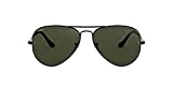 Ray-Ban RB3025 Classic Pilot Sunglasses, Black/G-15 Green, 58 mm