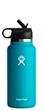 Hydro Flask Wide Mouth Straw Lid - Stainless Steel Reusable Water Bottle - Vacuum Insulated, Dishwasher Safe, BPA-Free, Non-Toxic
