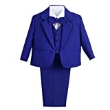 Dressy Daisy Baby Boy' 5 Pcs Set Formal Tuxedo Suits No Tail Wedding Outfits Size 18-24 Months Royal Blue