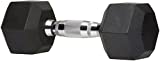 Amazon Basics Rubber Encased Exercise and Fitness Hex Dumbbell Hand Weight for Strength Training, 20-Pound