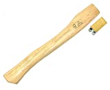 BRUFER 203652 Genuine Hickory Wood Replacement Handle for Camp Axe - 14' Complete Set with Wooden and Steel Wedges (14' - 1 Pack)