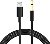 Aux Cord for iPhone, Apple MFi Certified Veetone Lightning to 3.5mm Aux Stereo Audio Cable for Car Compatible with iPhone 13 13 Pro 12 11 Xs XR X 8 8P 7 7P for Car Stereo Speaker Headphone 3.3Ft Black