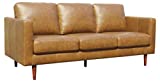 Amazon Brand – Rivet Revolve Modern Leather Sofa Couch, 80'W, Caramel