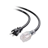 Cable Matters Outdoor Rated 12 AWG Heavy Duty 20 Amp Extension Cord 25 ft Power Cable with LED Light (NEMA 5-20P to NEMA 5-20R)