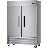 Arctic Air AF49 54' Two Section Two Door Reach-in Commercial Freezer, 49 Cubic Feet, Stainlesss Steel, 115v