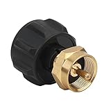 Flameweld Propane Refill Adapter, Gas Cylinder Tank Coupler, Fits QCC1 / Type1 Propane Tank, Fill 1lb Bottles from 20lb Tank, Solid Brass QCC1 Regulator Valve, 1lb Throwaway Disposable Cylinder
