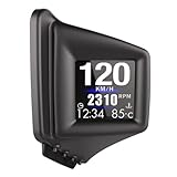 Car HUD Head Up Display, OBD2 HUD Display with OBDII GPS Dual System OBDII Speedometer Gauge 8 Modes Multifunction Gauge Dashboard Display Smart Gauge can Installed Dashboard or A-Pillar Trim