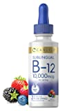 Vitamin B12 Sublingual | 10,000mcg | 2 fl oz | Vegetarian, Non-GMO, Gluten Free Liquid | by Carlyle
