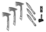 Smith & Wesson 8in Throwing Knives and 10in Axes Combo with Full Tang Stainless Steel Design, Bottle Opener and Nylon Sheaths for Recreation and Competition