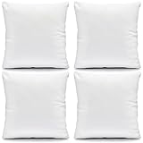 Fixwal 22x22 Inches Throw Pillow Inserts Set of 4, White Polyester Indoor Decorative Pillow Inserts, Square Form Pillow Stuffer for Bed Couch Car