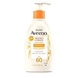 Aveeno Protect + Hydrate Moisturizing Body Sunscreen Lotion With Broad Spectrum Spf 60 & Prebiotic Oat, Weightless, Paraben-free, Oil-free & Oxybenzone-free, Pump Bottle, 12.0 ounces