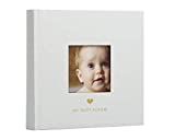 Pearhead Baby Photo Album, Baby Book Keepsake for New and Expecting Parents, Gender-Neutral Baby Accessory, Gray and White Polka Dot