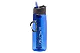LifeStraw Go Water Filter Bottle with 2-Stage Integrated Filter Straw for Hiking, Backpacking, and Travel, Blue (LSGOV2CR45)