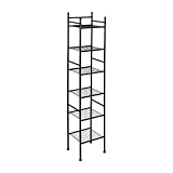 Honey-Can-Do 6-Tier Space-Saving Shelving Tower, Black BTH-09014 Black