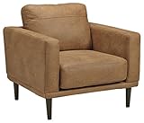 Signature Design by Ashley Arroyo Mid Century Modern Faux Leather Chair, Caramel Brown