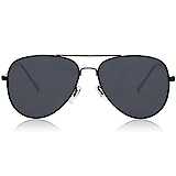 SOJOS Classic Aviator Polarized Sunglasses for Men Women Vintage Retro Style SJ1054,Black/Grey
