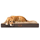 Bark Alley Dog Bed for Large Dogs with Shredded Memory Foam, Waterproof Dog Crate Bed with Soft Plush, Comfy Orthopedic Pet Bed Mattress with Removable Washable Cover
