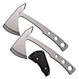 Perfect Point Throwing Axes – Set of 2-9.5-inches Overall, Satin Finish Stainless Steel Blade Handle, Includes Nylon Sheath, Full Tang Construction, Well Balanced, Throwing Sport Axes – PP-107-S2