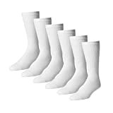 Everyday Crew Socks for Men - Cotton Socks by American Made - 12-Pack in White - Size 10-13