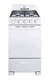 Summit RG200WS 20'' Freestanding Gas Range with 4 Burners 2.3 cu. ft. Oven Capacity Broiler Compartment ADA Compliant in White