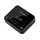 Avantree Audikast Plus Bluetooth 5.0 Transmitter for TV with Volume Control, aptX Low Latency Audio Adapter for 2 Headphones (Optical, AUX, RCA, USB), Class 1 Long Range 100ft - No Receiver Mode