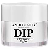 AZUREBEAUTY Clear Dip Powder Nail, Basic Transparent Nail Dipping Powder Crystal French Dip Nails Acrylic Nail Dip Art Starter Manicure Beginner DIY Salon Home Gift, No Need Lamp, 1 Oz/28g