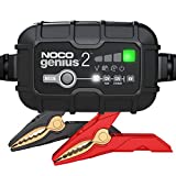 NOCO GENIUS2, 2A Fully-Automatic Smart Charger, 6V and 12V Portable Automotive Car Battery Charger, Battery Maintainer, Trickle Charger and Battery Desulfator with Temperature Compensation