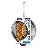 Granitestone Nonstick 14” Frying Pan with Lid Ultra Durable Mineral and Diamond Triple Coated Surface, Family Sized Open Skillet, Oven and Dishwasher Safe, Large, Black