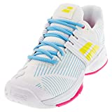 Babolat Women's Propulse Fury All Court Tennis Shoes (White/Sulphur Spring, 9.5)
