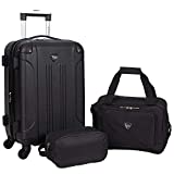 Travelers Club Sky+ Luggage Set, Black, 3 Piece