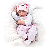 Kaydora Reborn Baby Dolls Girl - 22 Inch Soft Weighted Body Lifelike Newborn Girl Doll, Handmade Silicone Realistic Sleeping Baby Doll That Look Real, Kids Gift Box for 3+ Year Old