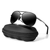 Aviator Sunglasses for Men Polarized Women-mxnx UV Protection Lightweight Driving Fishing Sports Mens Sunglasses MX208-(Gun Frame/Black Lens)