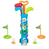 liberry Kids Golf Clubs Set, Golf Toy with 1 Golf Cart, 3 Golf Clubs, 2 Practice Holes, 2 Golf Tees & 6 Balls, Early Educational, Outdoors Exercise Toy for Kid Ages 3 4 5 Years Old, Boys & Girls