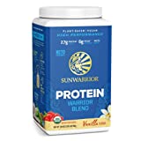 Sunwarrior Warrior Blend Organic Protein Powder with BCAAs and Pea Protein Powder Dairy Free Gluten Free Soy Free Non GMO Sugar Free and Keto Friendly Vegan Plant Based (Vanilla) (750 Gram)