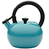 Circulon Circles Whistling Kettle/Stovetop Teakettle/Tea Pot, 2 Quart, Capri Turquoise