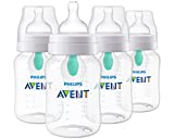 Philips AVENT Anti-Colic Baby Bottle with AirFree Vent, 4oz, 1pk, Clear, SCY701/91