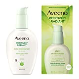 Aveeno Positively Radiant Daily Facial Moisturizer with Broad Spectrum SPF 15 Sunscreen & Total Soy Complex for Even Tone & Texture, Hypoallergenic, Oil-Free & Non-Comedogenic, 4 fl. oz