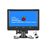 Loncevon-7 inch Mini Monitor Small HDMI Monitor Portable HD 1080P VGA Monitor LCD Screen for PC/Mac Mini/TV/Raspberry PI/Camera/Gaming;IPS 1024X600 Pixels 178 Full Viewing w/Speaker Earphone Jack
