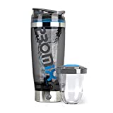 PROMiXX Pro Shaker Bottle (iX-R Edition) | Rechargeable, Powerful for Smooth Protein Shakes | includes Supplement Storage - BPA Free | 20oz Cup (Silver Blue/Gray)