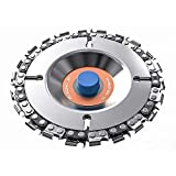 Chainsaw disc/Stump Remover/Stump Grinder/Wood Carving Disc for 4'' or 4'-1/2' Angle Grinder, 5/8' Arbor,Chromium Plating Reinforcement,Shaping and Cutting Disk (Orange, 4Inch22Teeth)