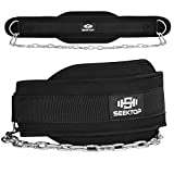 Seektop Dip Belt for Weightlifting - GYM Workout Pull Ups Belt with Chain, Neoprene Waist Dip Belt Crossfit for Weight Lifting, Squat, Training, Fitness, Men & Women