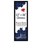 (1) -12x36 - 1.25' Flat Black Profile - Puzzle Frame - Hanging Hardware and Plexiglass Included