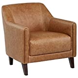 Amazon Brand – Stone & Beam Grover Modern Living Room Accent Chair, 30'W, Cognac Leather