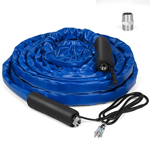 QX&XD lifestyles 25 FT Heated Water Hose for RV,Heated Drinking Water Hose with Thermostat,Lead and BPA Free,1/2'Inner Diameter,Temperatures Down to -40°F Self-Regulating,Blue Appearance