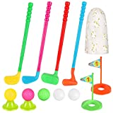 Wassteel Toddler Golf Set - Outdoor Toys for Toddlers 1-3, Kids Golf Clubs for Sports Educational Learning Toys, 4 Clubs 13.8', 2 Holes, 2 Tees & 5 Balls, Golf Gifts for Toddler Girl Boy Toys Age1 2 3