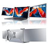 15 Inch Triple Portable Monitor, 1080P FHD Laptop Screen Extender, FQQ Dual Monitor for 15”-17” Laptops, Plug & Play Triple Laptop Monitor Extender for Laptop & Switch & Xbox, Type-C/HDMI/USB-A Port